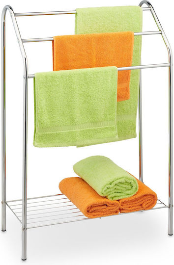 Relaxdays Raft de haine de Baie Simplu ​25.5x25.5cm Inox Gri