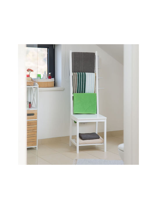 Relaxdays Raft de haine de Baie Simplu ​42x42cm Alb