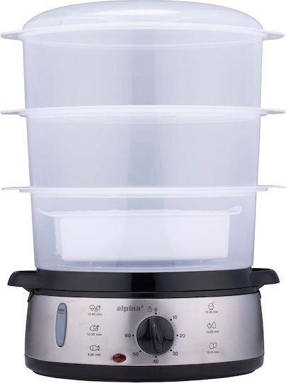 Alpina Appliances Food Steamer with 3 Steaming Decks 9lt