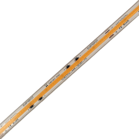 Eurospot Waterproof LED Strip 220V Warm White Light 5m Type COB