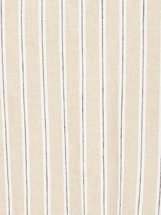 Women's Blouse with V Neckline Beige Striped
