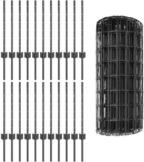 vidaXL Wire Fencing Set Gray 1x50m