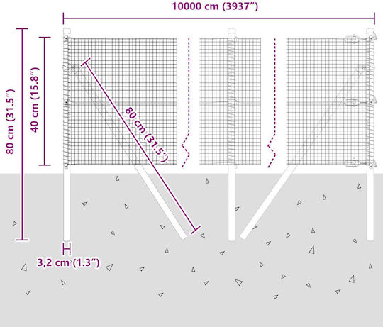 vidaXL Plasă de sârmă Module Verde 0.4x100m