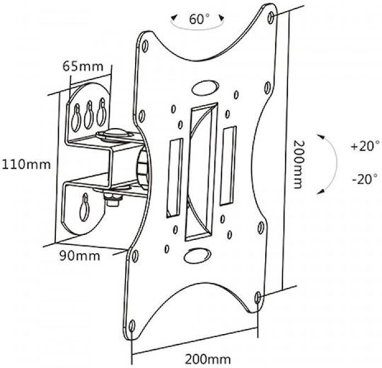 Jager LCD501A Wall TV Mount up to 42" and 30kg