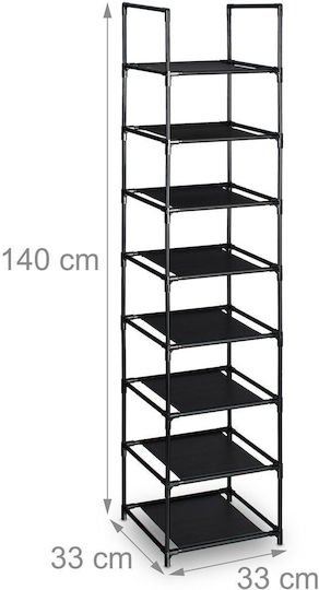 Dulap Pentru Pantofi Din Plastic Deschis Negru L33xA33xÎ140cm