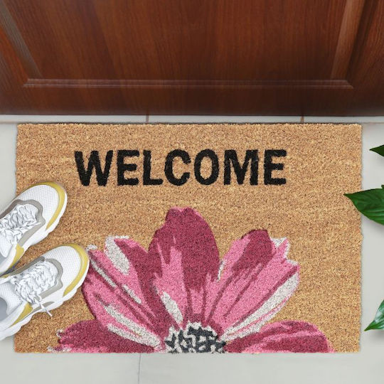 Relaxdays Covor de Intrare din Cocos cu Suport Antiderapant Multicolor 60x40buc Grosime 15mm