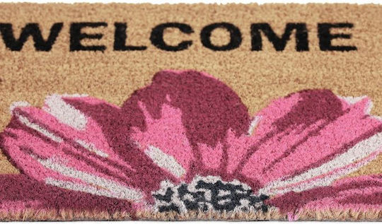 Relaxdays Covor de Intrare din Cocos cu Suport Antiderapant Multicolor 60x40buc Grosime 15mm