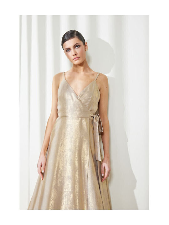 Adrianne Maxi Dress for Wedding Christening Gold