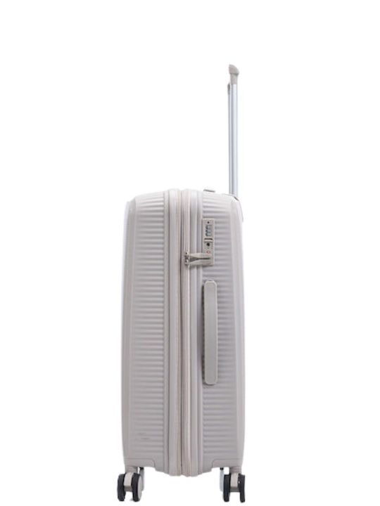 RCM Medium Hard Beige Suitcase With 4 Wheels Height 66cm