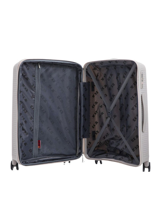 RCM Medium Hard Beige Suitcase With 4 Wheels Height 66cm