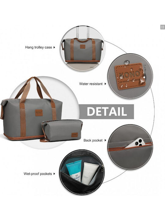 Miss Lulu Куфари Grey And Brown с 4 колела Комплект 6бр