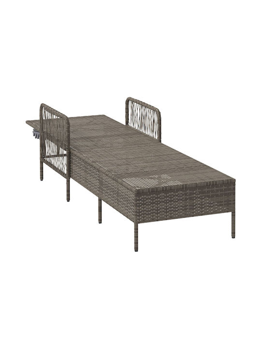 Ξαπλώστρα Rattan με Μαξιλάρι Γκρι 157x55x92εκ.