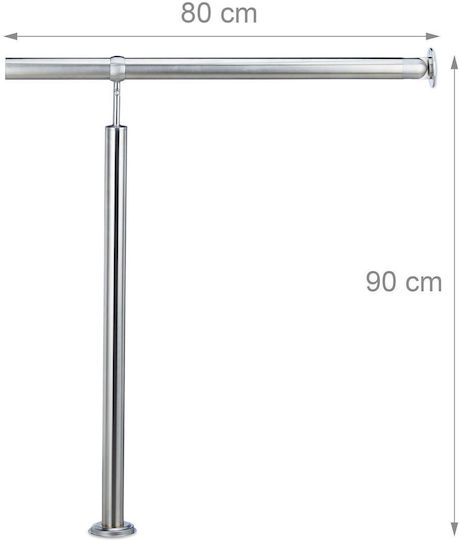 Edelstahl-Balustrade Relaxdays Silber H 90 cm B 80 cm