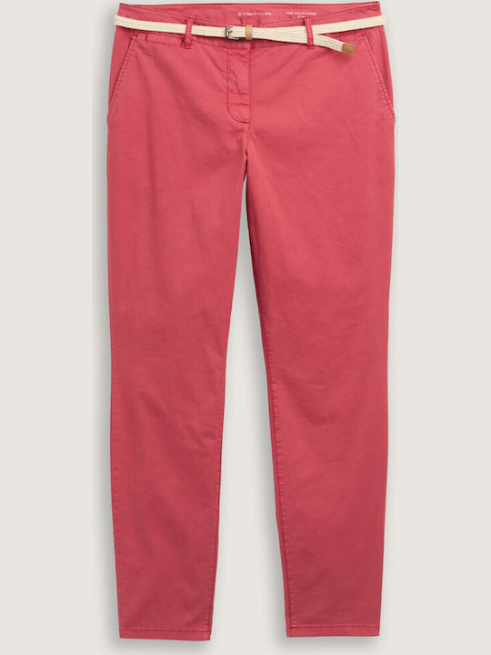 Women's Chino Trousers Slim Fit Red