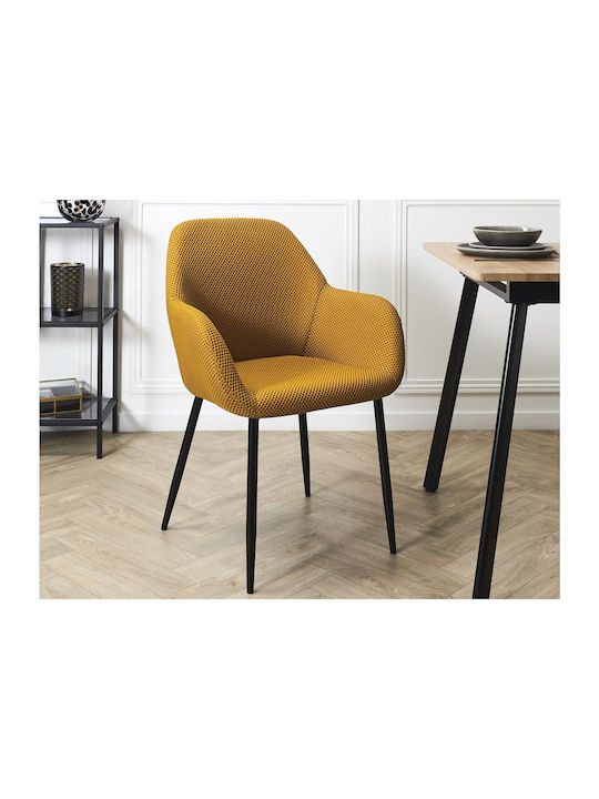 Atomic Dining Room Fabric Chair Yellow 59x55.7x85cm