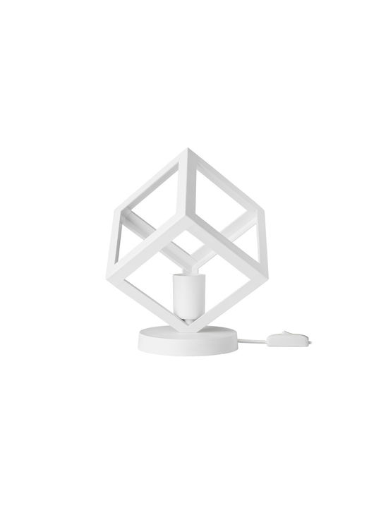 GloboStar Dise Plastic Table Lamp for Socket E27 with White Shade and Base