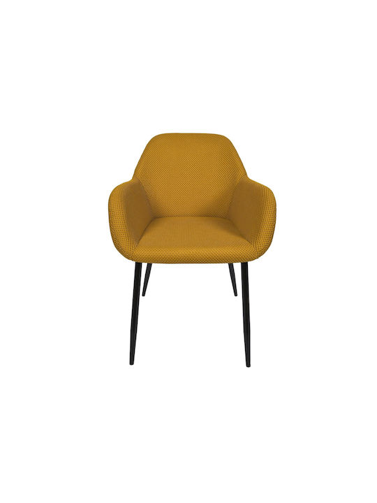Atomic Dining Room Fabric Chair Yellow 59x55.7x85cm