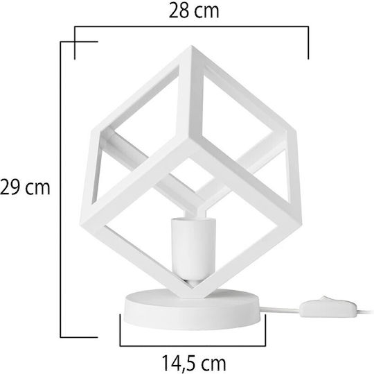 GloboStar Dise Plastic Table Lamp for Socket E27 with White Shade and Base