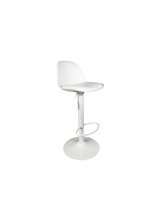 Σκαμπό Μπαρ Isak με Πλάτη & Ρυθμιζόμενο Ύψος White 41.5x38x83εκ.