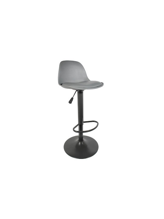 Σκαμπό Μπαρ Isak με Πλάτη & Ρυθμιζόμενο Ύψος Grey 41.5x38x83εκ.
