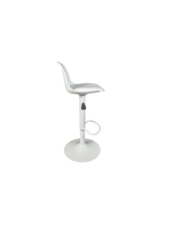 Σκαμπό Μπαρ Isak με Πλάτη & Ρυθμιζόμενο Ύψος White 41.5x38x83εκ.
