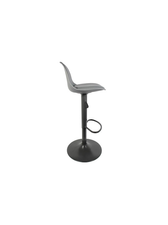 Σκαμπό Μπαρ Isak με Πλάτη & Ρυθμιζόμενο Ύψος Grey 41.5x38x83εκ.