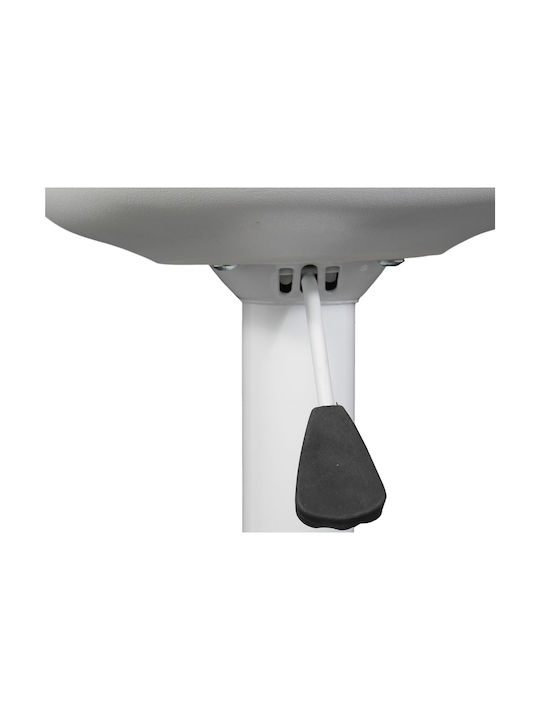 Σκαμπό Μπαρ Isak με Πλάτη & Ρυθμιζόμενο Ύψος White 41.5x38x83εκ.