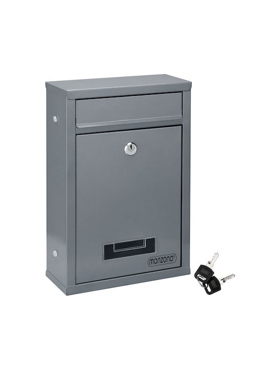 Deuba Cutie Poștală pentru Bloc Metalic în Culoarea Argintiu 32x22x9cm