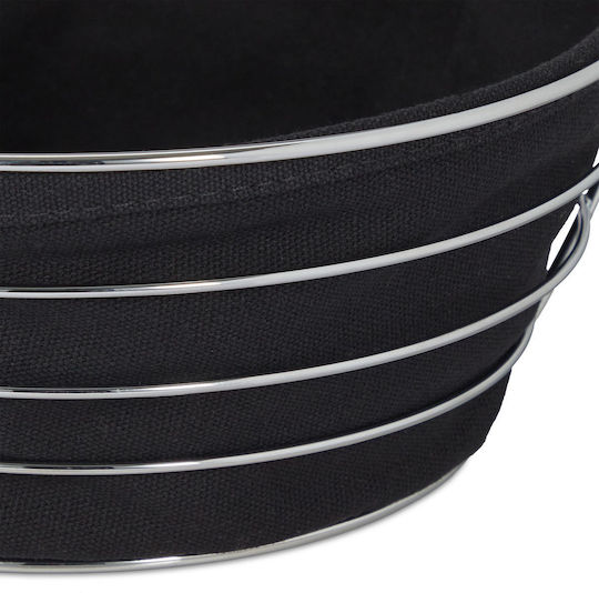 Relaxdays Brotkasten Inox Schwarz 11x23cm