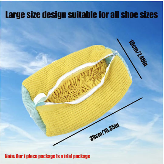 Shoe Washing Bag Sports Shoe Washing Bag Boot Slipper Washing Pouch Reusable Shoe Washing Pouch Fits All Types Sizes Shoes Laundry Bag Shoe Washing Box Yellow 39cm*19cm