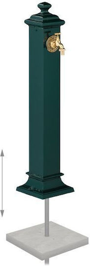 Fântână de Grădină Antică din Fontă din Oțel Inoxidabil Robinet Auriu Relaxdays Dimensiuni Aprox. 86 X 19 X 23 Cm Verde Închis