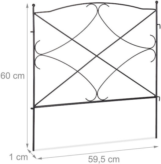 Pachet 6 Borduri Decorative din Metal pentru Grădină Flori 60 X 59.5 X 1 Cm