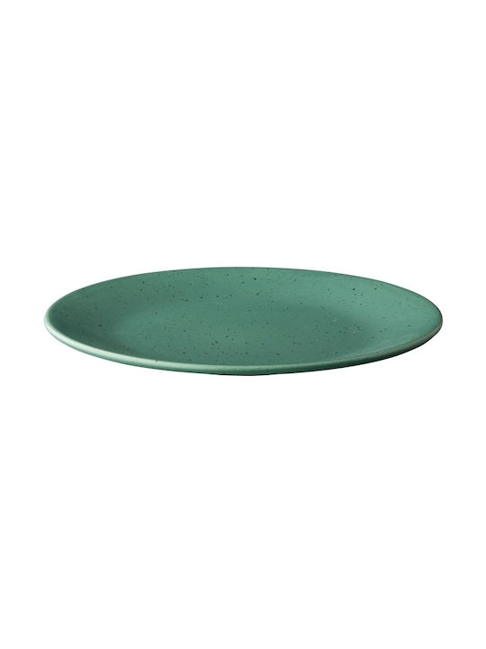 Authentic Plate Shallow made of Porcelain Green with Diameter 28cm