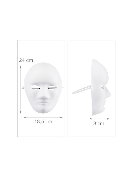 Set 20 White Masks Relaxdays Diy Personalize Your Own Mask