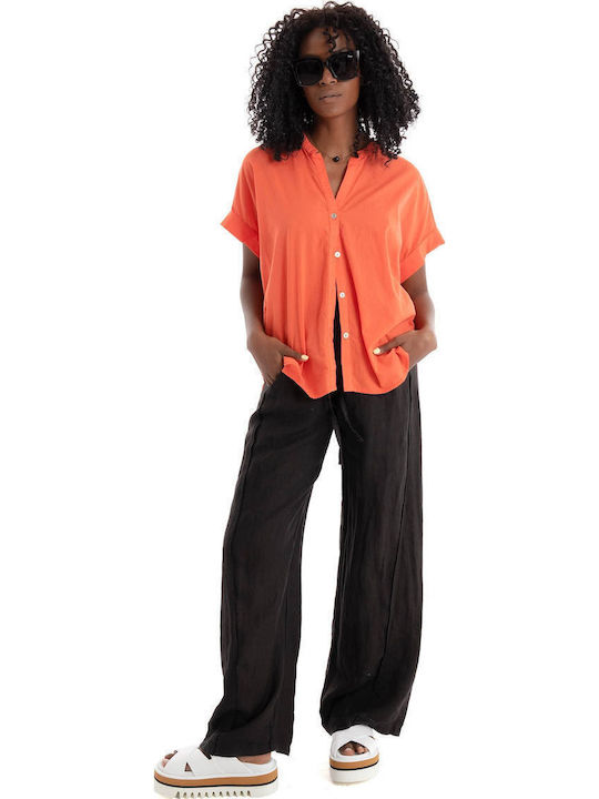 Women's Long Sleeve Shirt Orange