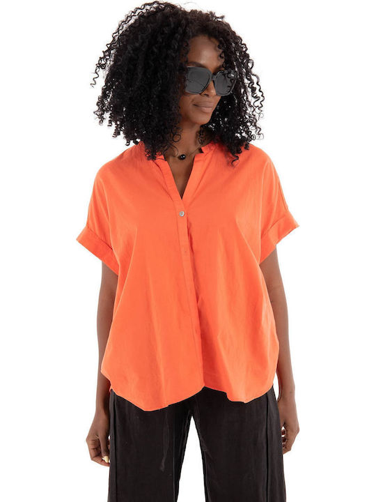 Women's Long Sleeve Shirt Orange