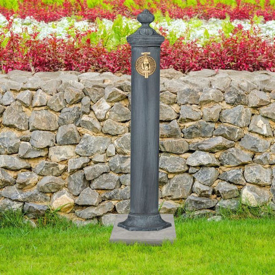 Fântână de Grădină Antică din Fontă cu Robinet Auriu Relaxdays Dimensiuni Aprox. 84 X 21,5 X 25 Cm