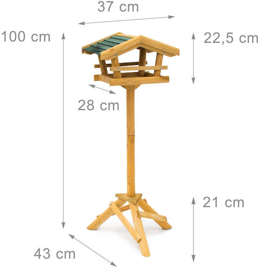 Дървена стойка за къщичка за птици 100 x 37 x 43 см