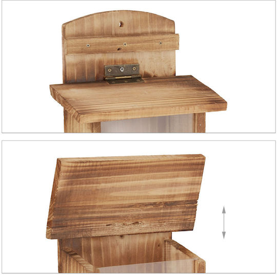 Комплект от 2 хранилки за катерици, изработени от дърво, 21 x 20 x 14.5 см