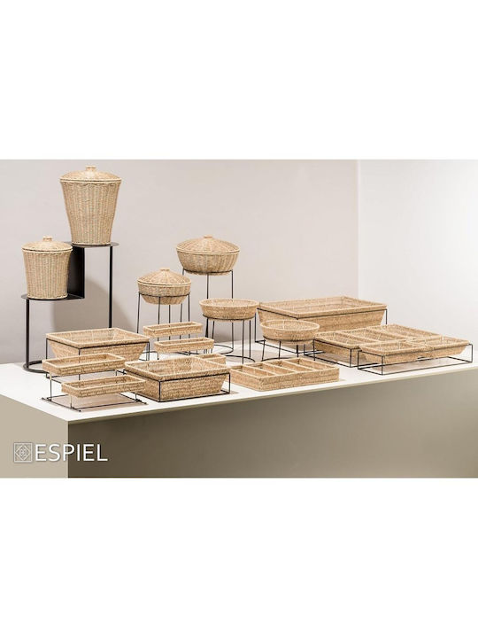 Espiel Wicker Rectangular Decorative Tray 28x28x13cm