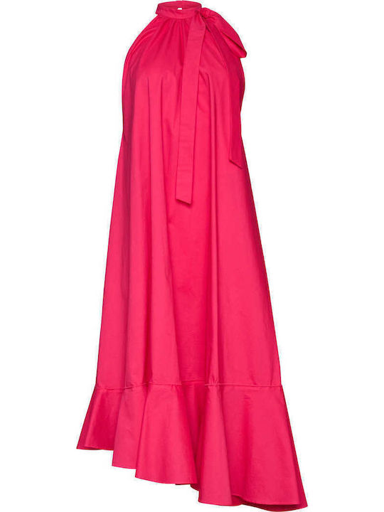 Summer Midi Dress for Wedding and Christening Fuchsia