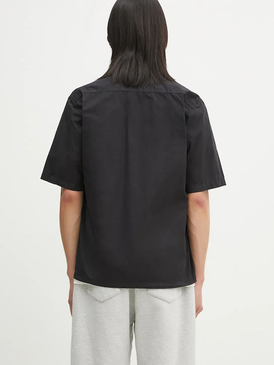 Short-sleeved Cotton Shirt Black