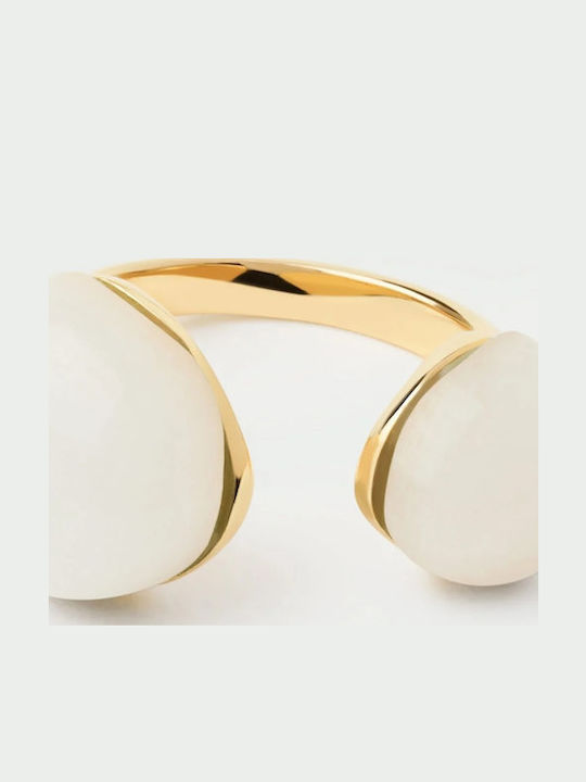 P D Paola Damen Ring mit Steinen aus Silber Vergoldet