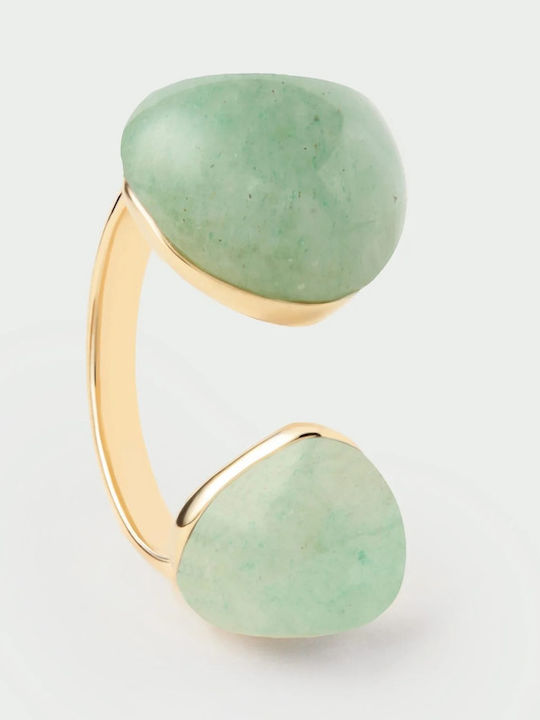 P D Paola Damen Ring mit Steinen aus Silber Vergoldet