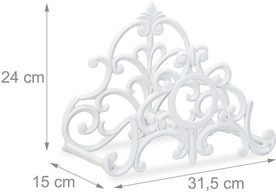 Wall Mount Hose Hanger White Cast Iron Relaxdays 24 X 31.5 X 15 Cm