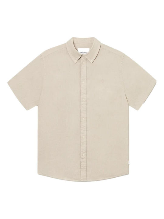 Short-sleeved Linen Shirt Beige