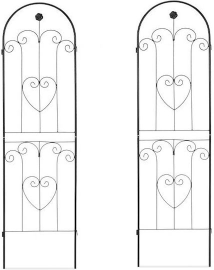 Set 2 Bănci de Grădină din Metal Negru Relaxdays 180x50 Cm