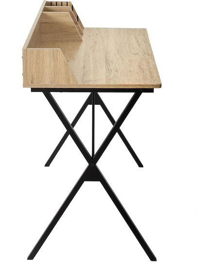 Γραφείο Klaus Ξύλινο Μαύρο με Μεταλλικά Πόδια 90x50x84.5εκ.