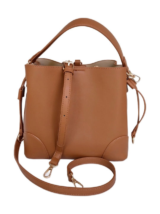 Women's Crossbody Bag Made of Tabac Brown Artificial Leather
