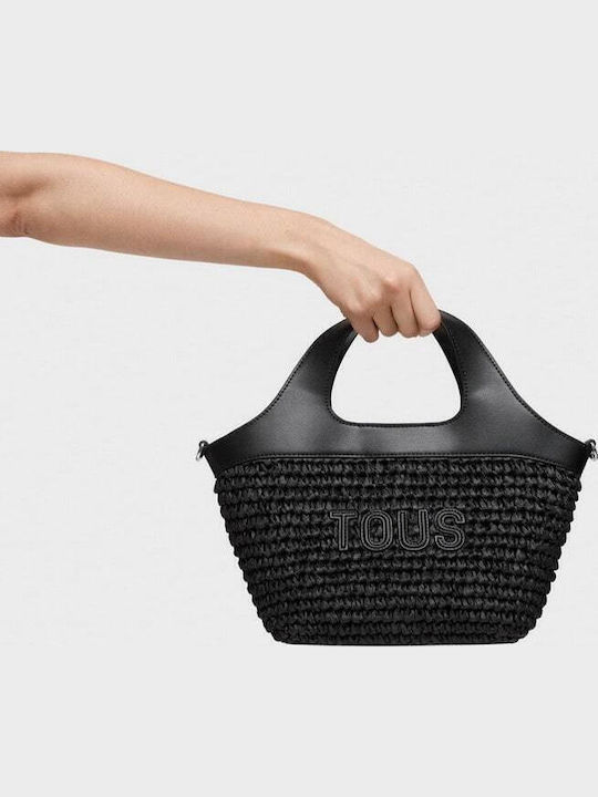 Capazo Stroh Damentasche Shopper Schultertasche Schwarz